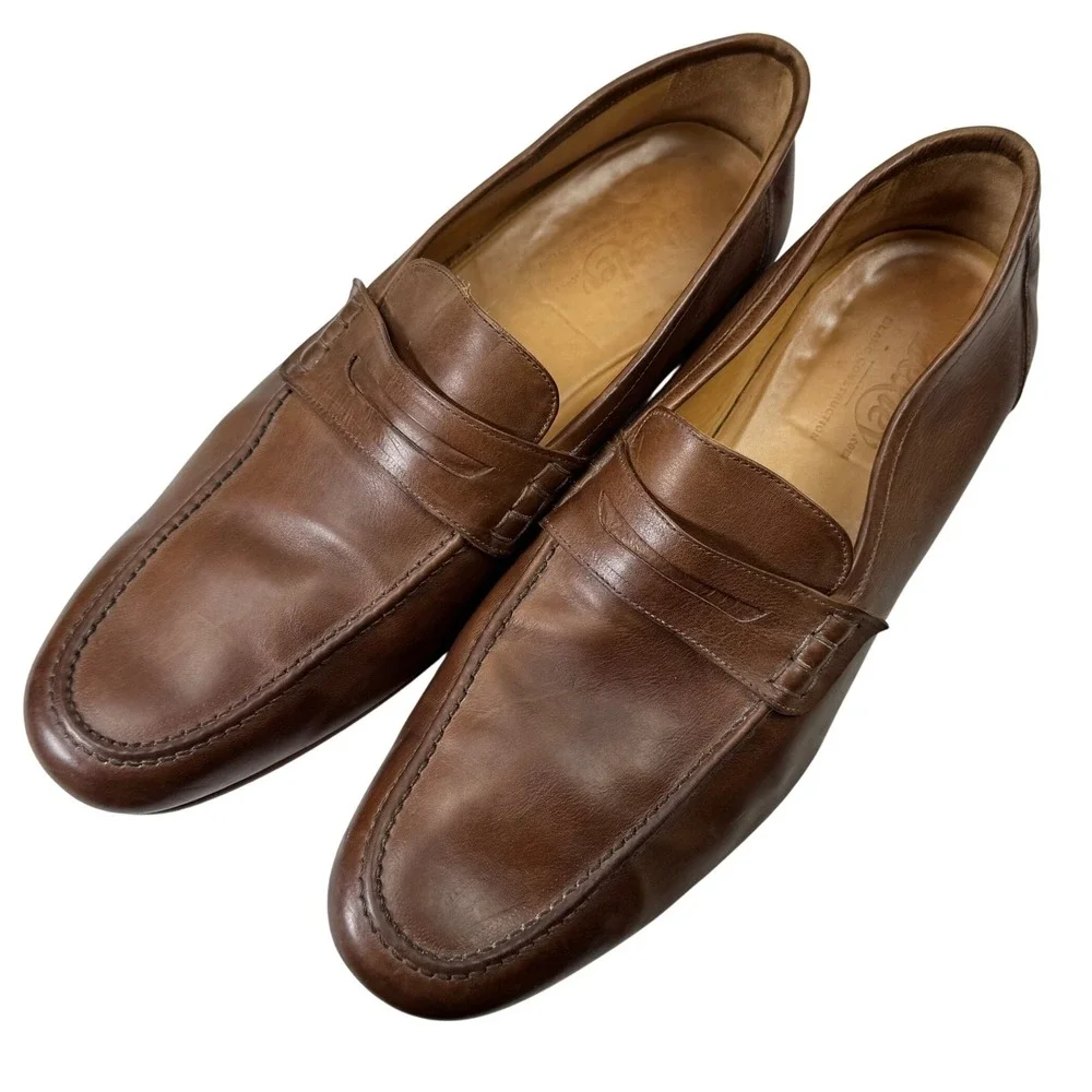 Bexley Monterenzio Penny Loafers Men EU 43 US 10 Brown Leather Blake Dress Shoes
